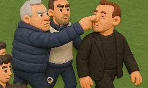 一竞技平台-今日趣图：看到对手感冒穆帅贴心帮忙擦鼻涕，他真的我哭死！